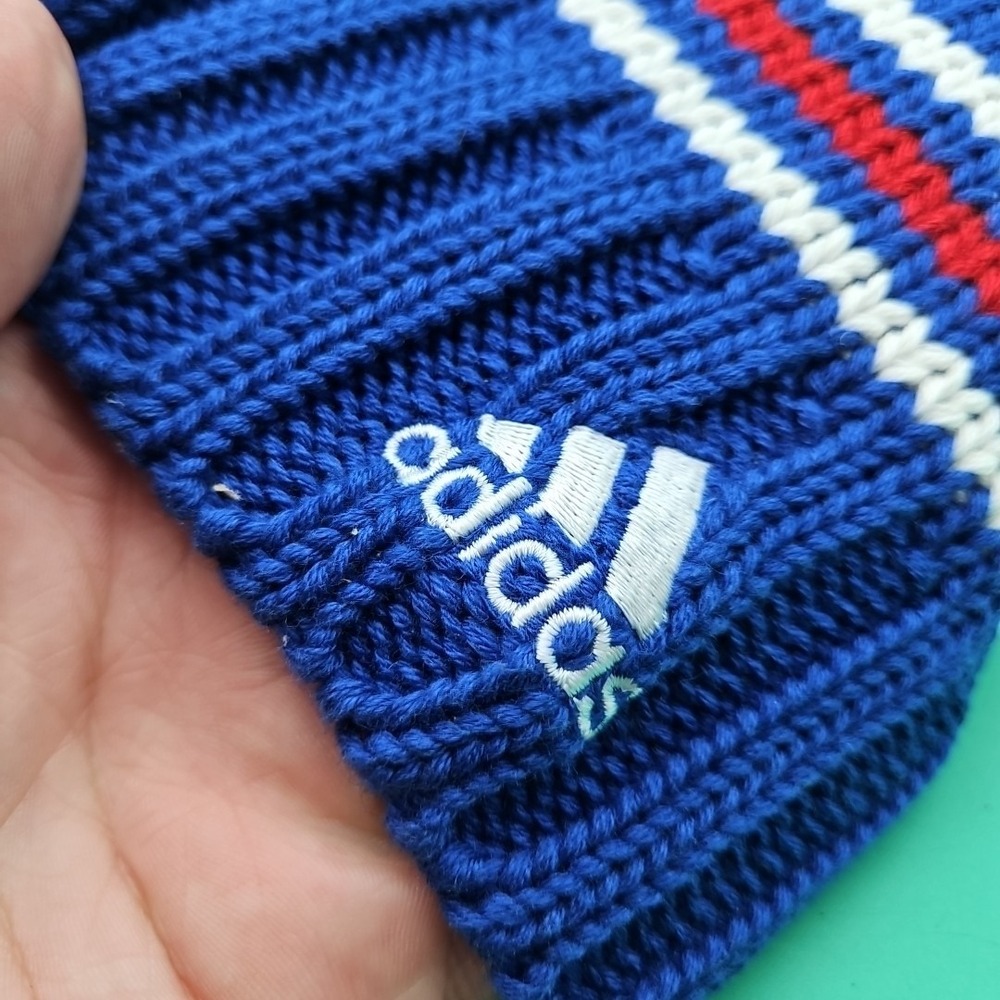 Kansas Jayhawks Adidas Beanie Hat Cap Brand New NWT Blue White NCAA One Size KU - Picture 4 of 5